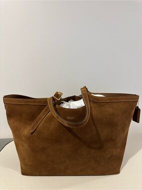 COACH Gramercy Warm Brown Suede Tote Bag